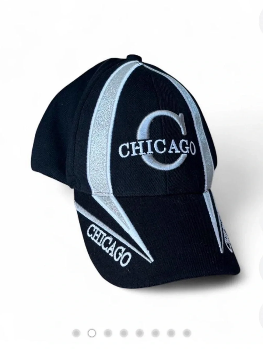 Chicago black baseball cap with silver accents (brand Parquet)